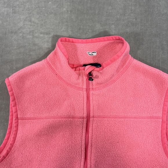 Vineyard Vines Womens Size XS Pink Full Zip Fleece Vest - Picture 2 of 6